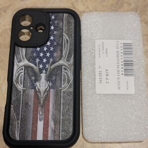 Patriotic Deer Skull Phone Case - Black